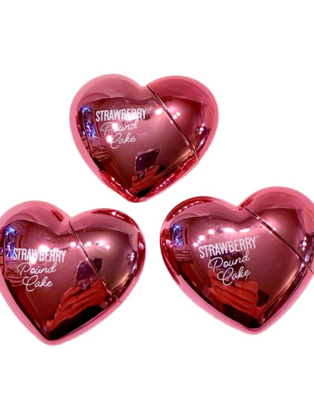 Bath and Body Works Strawberry Pound Cake Lip Oil New Lot of 3 Hearts